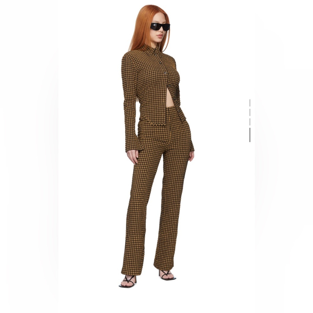 Nanushka checked seersucker set both top and pants